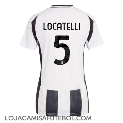 Camisa de Futebol Juventus Manuel Locatelli #5 Equipamento Principal Mulheres 2024-25 Manga Curta